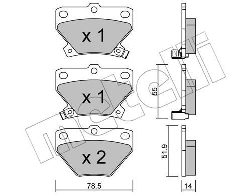 METELLI Комплект тормозных колодок, дисковый тормоз 22-0424-0