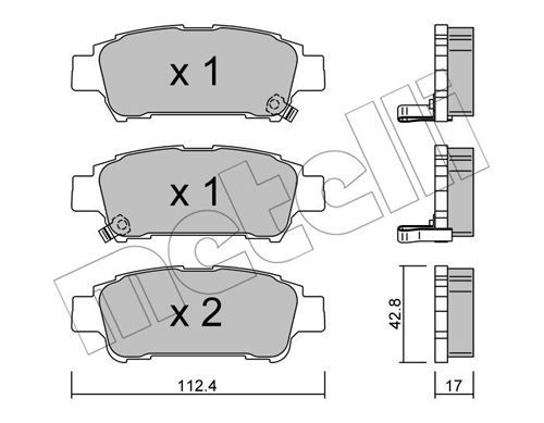 METELLI Комплект тормозных колодок, дисковый тормоз 22-0428-0