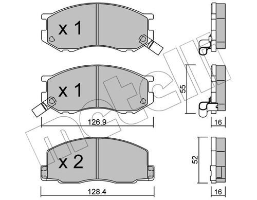 METELLI Комплект тормозных колодок, дисковый тормоз 22-0455-0