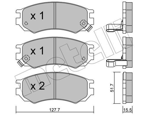 METELLI Комплект тормозных колодок, дисковый тормоз 22-0488-0