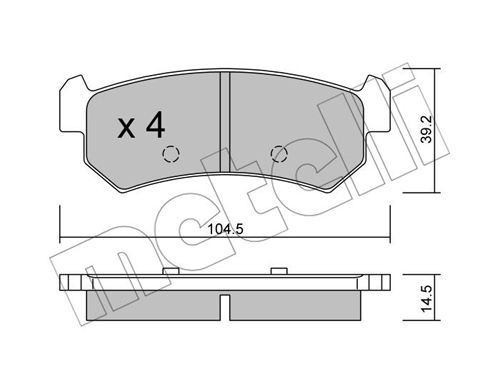 METELLI Комплект тормозных колодок, дисковый тормоз 22-0511-0