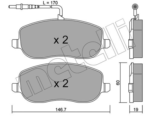 METELLI Комплект тормозных колодок, дисковый тормоз 22-0530-0
