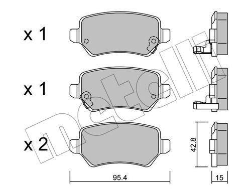 METELLI Комплект тормозных колодок, дисковый тормоз 22-0542-0