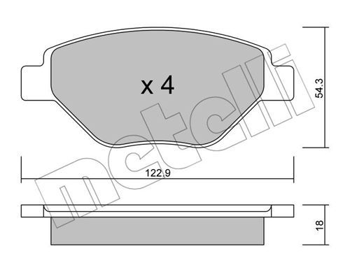 METELLI Комплект тормозных колодок, дисковый тормоз 22-0543-0