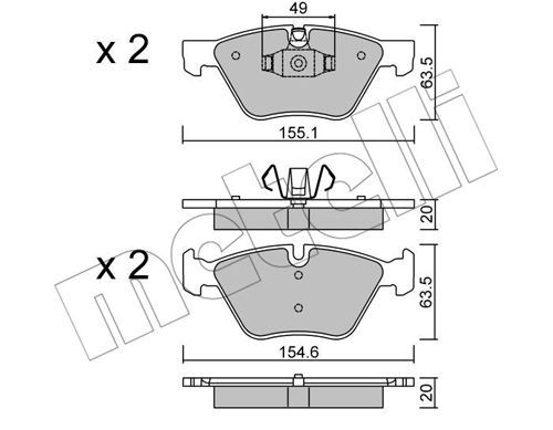 METELLI Комплект тормозных колодок, дисковый тормоз 22-0557-5