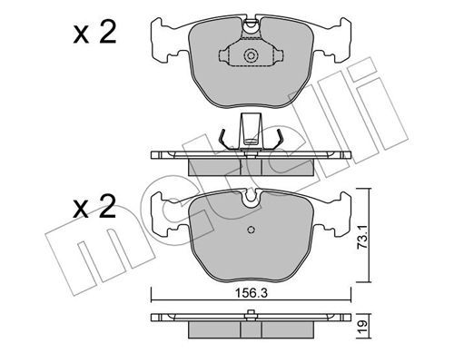METELLI Комплект тормозных колодок, дисковый тормоз 22-0559-0