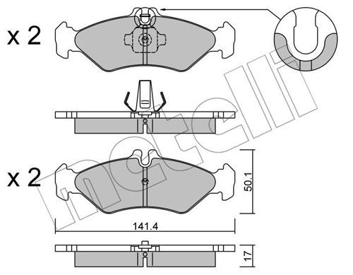 METELLI Комплект тормозных колодок, дисковый тормоз 22-0571-0
