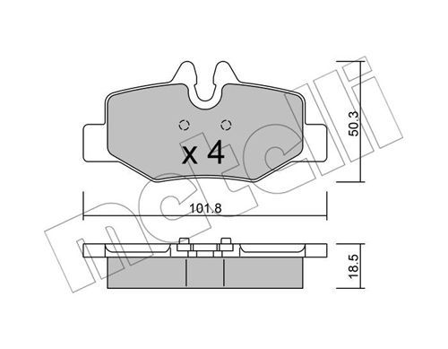 METELLI Комплект тормозных колодок, дисковый тормоз 22-0576-0