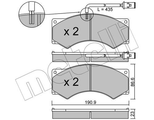 METELLI Комплект тормозных колодок, дисковый тормоз 22-0579-1