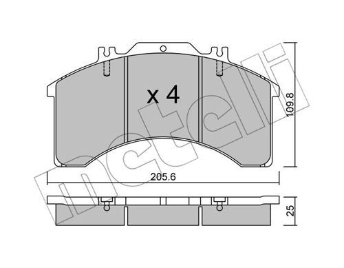 METELLI Комплект тормозных колодок, дисковый тормоз 22-0580-0