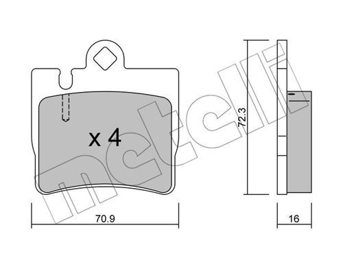 METELLI Комплект тормозных колодок, дисковый тормоз 22-0597-0