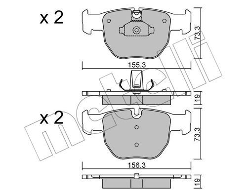 METELLI Комплект тормозных колодок, дисковый тормоз 22-0598-0