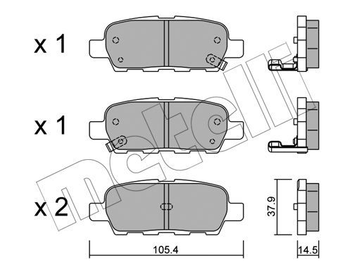 METELLI Комплект тормозных колодок, дисковый тормоз 22-0612-0