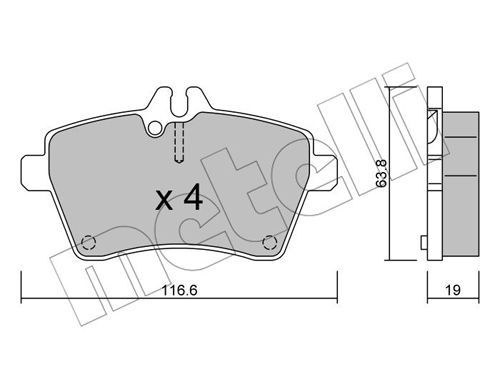 METELLI Комплект тормозных колодок, дисковый тормоз 22-0646-0