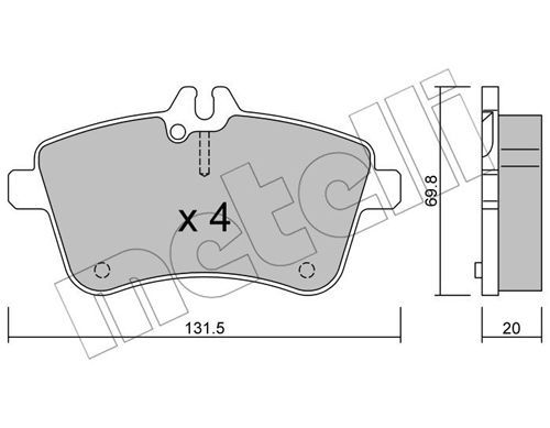 METELLI Комплект тормозных колодок, дисковый тормоз 22-0647-0