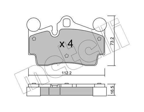 METELLI Комплект тормозных колодок, дисковый тормоз 22-0655-0