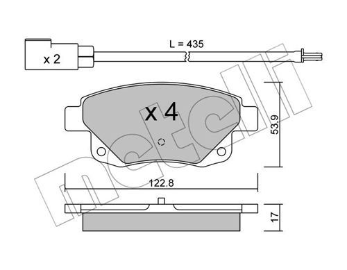 METELLI Комплект тормозных колодок, дисковый тормоз 22-0681-0