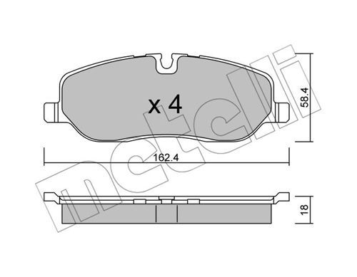 METELLI Комплект тормозных колодок, дисковый тормоз 22-0693-0