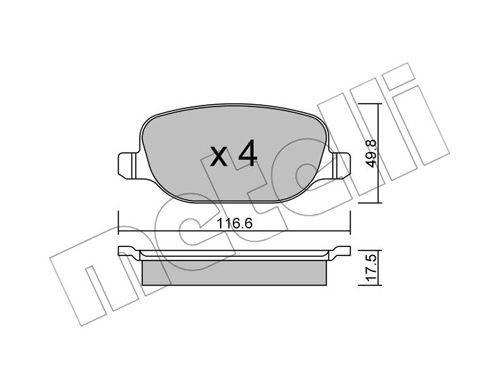 METELLI Комплект тормозных колодок, дисковый тормоз 22-0704-0