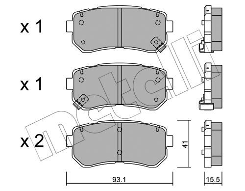 METELLI Комплект тормозных колодок, дисковый тормоз 22-0725-0