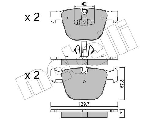 METELLI Комплект тормозных колодок, дисковый тормоз 22-0773-6