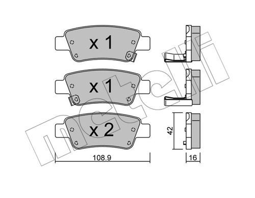 METELLI Комплект тормозных колодок, дисковый тормоз 22-0790-0
