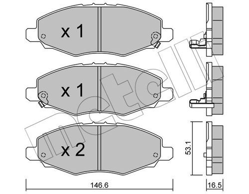 METELLI Комплект тормозных колодок, дисковый тормоз 22-0798-0