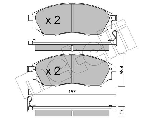 METELLI Комплект тормозных колодок, дисковый тормоз 22-0819-0