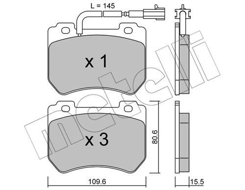 METELLI Комплект тормозных колодок, дисковый тормоз 22-0848-0