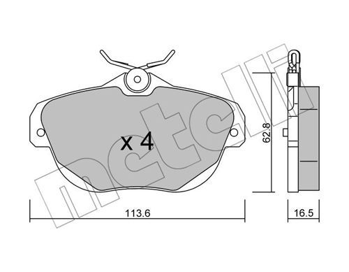 METELLI Комплект тормозных колодок, дисковый тормоз 22-0856-0