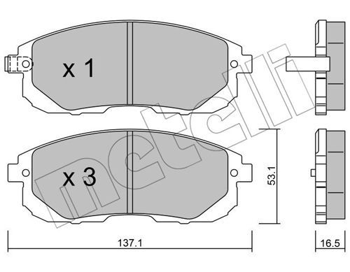 METELLI Bremžu uzliku kompl., Disku bremzes 22-0876-0