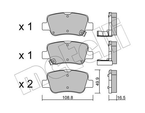 METELLI Комплект тормозных колодок, дисковый тормоз 22-0881-0