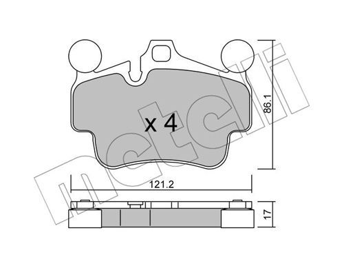 METELLI Комплект тормозных колодок, дисковый тормоз 22-0892-0