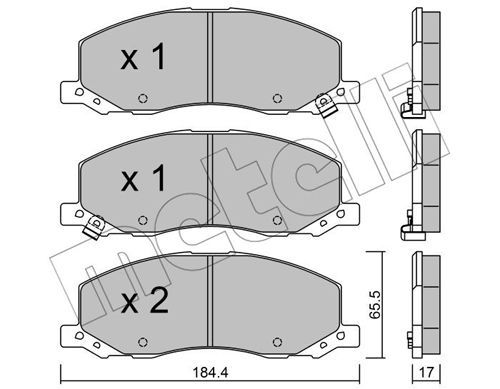 METELLI Комплект тормозных колодок, дисковый тормоз 22-0923-0