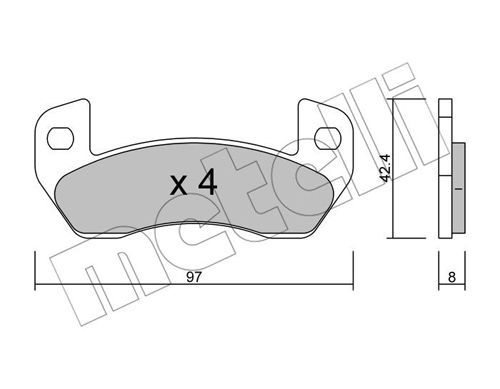 METELLI Комплект тормозных колодок, дисковый тормоз 22-0925-0