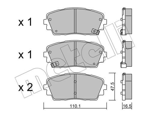 METELLI Комплект тормозных колодок, дисковый тормоз 22-0941-0