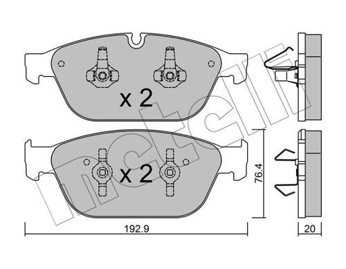 METELLI Комплект тормозных колодок, дисковый тормоз 22-0954-0