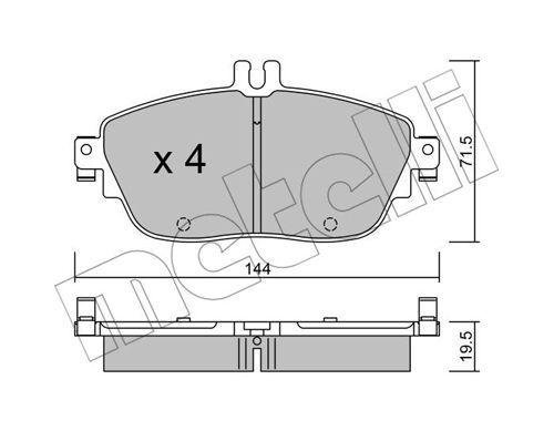 METELLI Комплект тормозных колодок, дисковый тормоз 22-0965-0