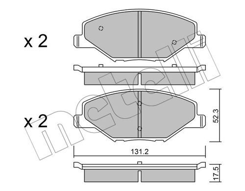 METELLI Комплект тормозных колодок, дисковый тормоз 22-1006-0