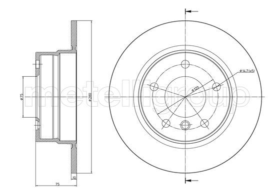 METELLI Тормозной диск 23-0951C