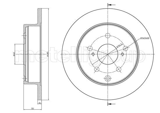 METELLI Тормозной диск 23-1012C