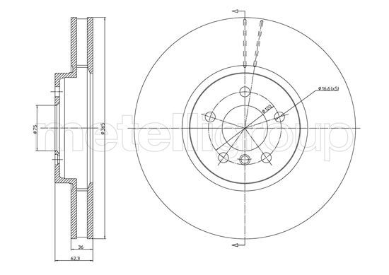 METELLI Bremžu diski 23-1030C