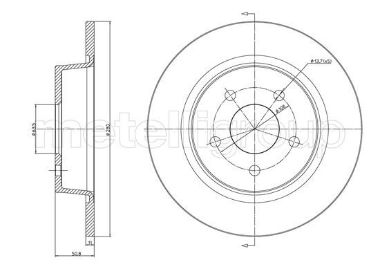 METELLI Тормозной диск 23-1251C