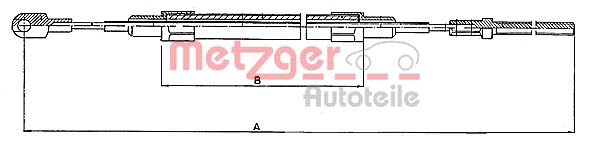 METZGER Тросик, cтояночный тормоз 10.4152