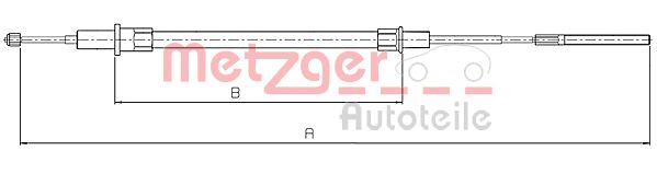 METZGER Тросик, cтояночный тормоз 10.4153