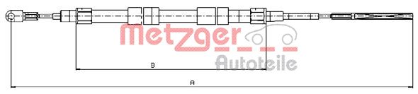 METZGER Тросик, cтояночный тормоз 10.4156