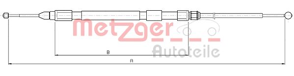 METZGER Тросик, cтояночный тормоз 10.4158
