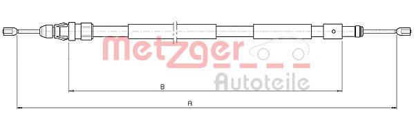 METZGER Тросик, cтояночный тормоз 10.4708