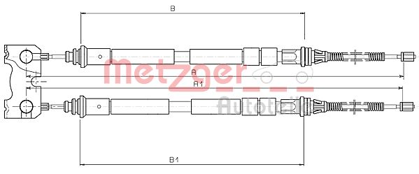 METZGER Тросик, cтояночный тормоз 10.5414