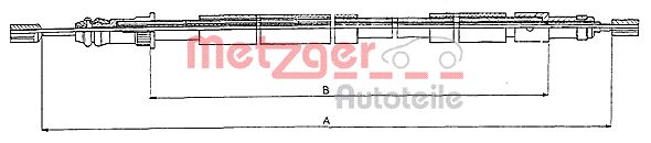 METZGER Тросик, cтояночный тормоз 10.6026